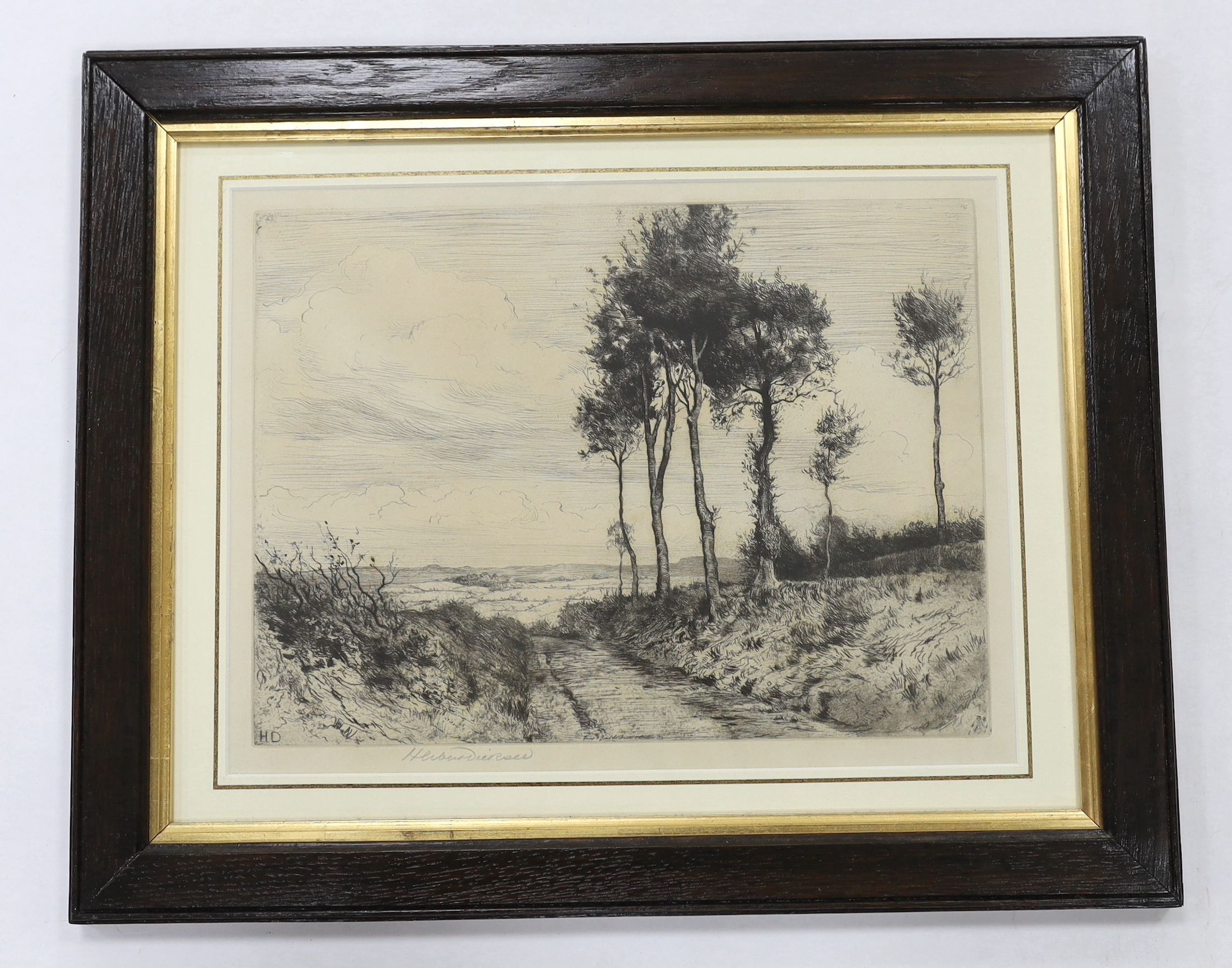 Herbert Dicksee (1862-1942), etching, 'Shaldon Lane', signed in pencil, 28 x 37cm